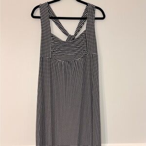 Studio Black and White Polka Dot Maxi Dress with Crisscross Back